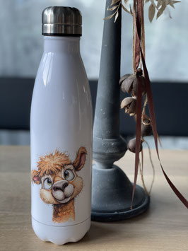 Trinkflasche mit Alpakamotiv Comic 7