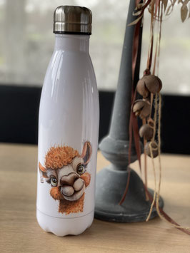 Trinkflasche mit Alpakamotiv Comic 14