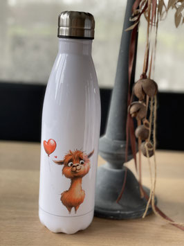 Trinkflasche mit Alpakamotiv Crazy 108