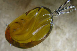 Carved Amber pendant