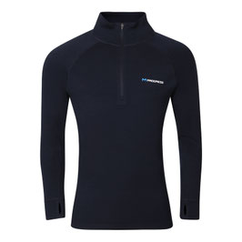 PROGRESS Merino Langarmshirt mit Zip (100% Merinowolle), 250g/qm