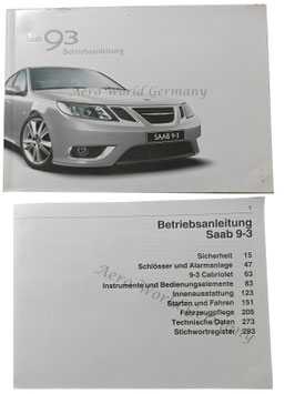 Betriebsanleitung M 2009 Facelift Saab 9.3 YS3F