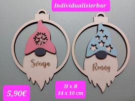 Anhänger Wichtel mit farbiger Mütze, verschiedene Motive