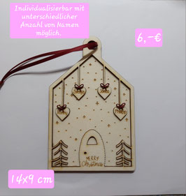 Anhänger Haus Familie, mehrere Namen möglich