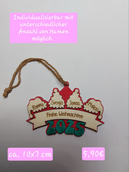 Anhänger Familie mit Mützen, mehrere Namen möglich