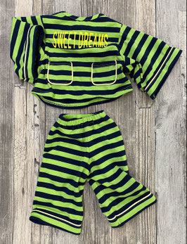 Living Puppets Pyjama grün gestreift W657