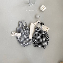 チェックサロペットスーツ