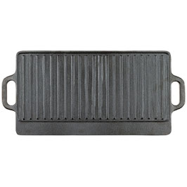 Art.-Nr.: 33625A Grillplatte, Gusseisen, 2 Griffe, ca. 50 x 23 x 1,5 cm