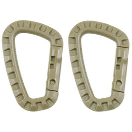 Art.-Nr.: 27531R Karabiner, Plastik, coyote tan D 7 mm x 8,5 cm, 2er Pack
