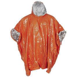 Art.-Nr.: 08250  Notfall-Poncho, orange, einseitig alubeschichtet