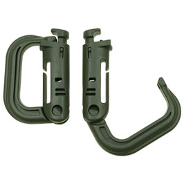 Art.-Nr.: 27550B Karabiner, Plastik, "MOLLE", oliv, 2er Pack