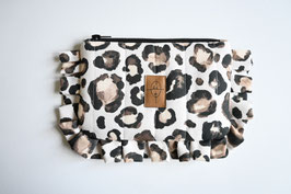 Kosmetiktasche Rüschen Leopard