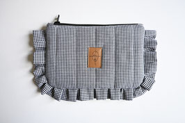 Kosmetiktasche Rüschen Hahnentritt