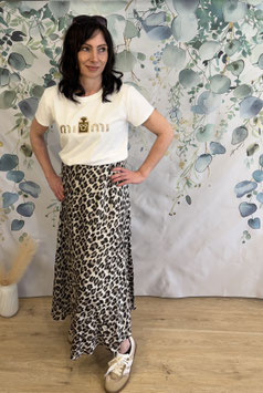 Seidenrock mit Leoprint