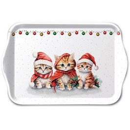 Bandeja para taza TRES GATITOS NAVIDEÑOS