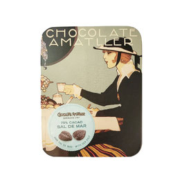 Hojas 70% Cacao con SAL DE MAR Amatller Lata