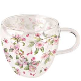 Taza de vidrio de doble pared SPRING BLOSSOM