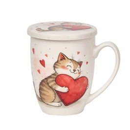 Taza con filtro infusor CAT LOVE