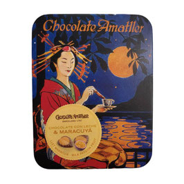 Hojas Chocolate con leche y MARACUYÁ Amatller Lata