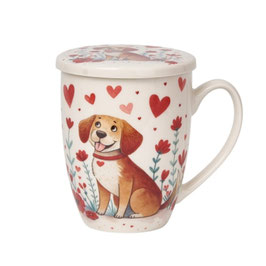 Taza con filtro infusor DOG LOVE ¡Nuevo!