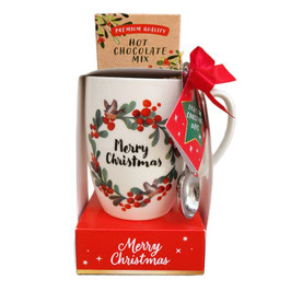 Mug navideño con Cucharilla y Cacao soluble