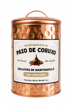 Galletas de Mantequilla con Chocolate en Lata de Cobre 200 g
