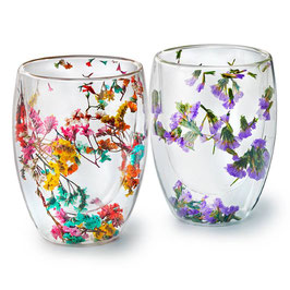 Vaso Vidrio doble FLORES SECAS