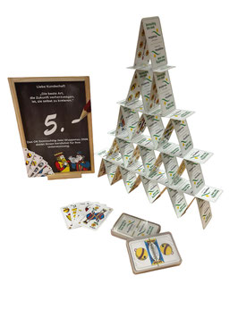 Deutschschweizer Jasskarten   mit Donnschtig-Jass Wuppenau Design auf der Rückseite.