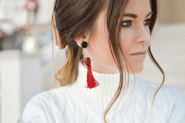 Red Flamenco Tassel Earrings