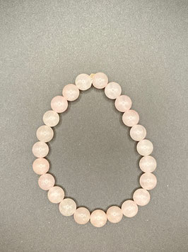 Rosenquarz  Armband, 8 mm Perlen, 20 cm lang, elastisch Stretchband - ohne Deko