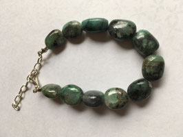 Smaragd Nugget Armband mit Karabiner Verschluss 20 cm lang - ohne Deko