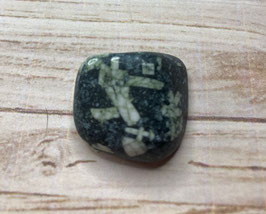 Porphyrit/Runenstein, Blütenporphyrit, Trommelstein, 27 x 23 mm