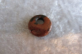 Mahagoniobsidian Mini-Donut gebohrt 15 mm Durchmesser