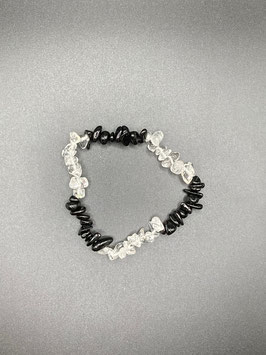 Bergkristall/Onyx Splitter Armband , kleinere Splitter,  19 cm lang elastisch