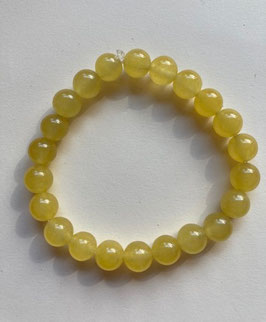 Jade gelb 8 mm Perlen, Armband 19 cm lang, elastisch Stretchband - ohne Deko