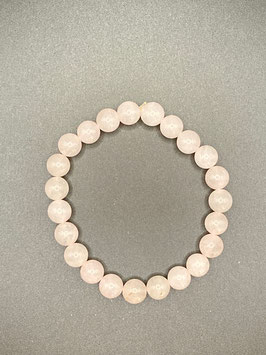 Rosenquarz  Armband, 8 mm Perlen, 20 cm, elastisch Stretchband