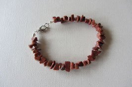 Goldfluss braun, Splitterarmband,  22 cm lang mit silberfarbigem Karabinerverschluss - ohne Deko