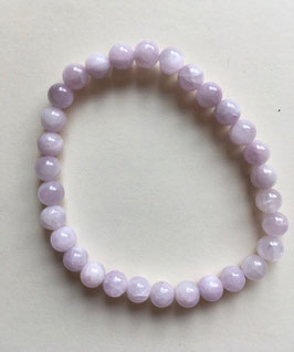 Kunzit Kugel Armband rosa 19 cm lang, elastisches Band, Kugeln 6 mm Durchmesser - ohne Deko