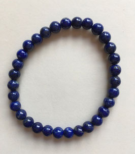 Lapislazuli Kugelarmband, echte Steine, Kugeln 6 mm,  elastisch Stretchband 19 cm - ohne Deko