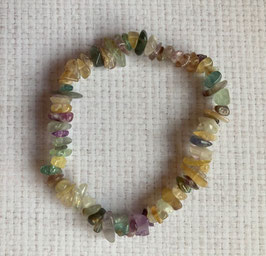 Regenbogenquarz Splitterarmband, kleinere Splitter,  20 cm lang, elastisch- ohne Deko