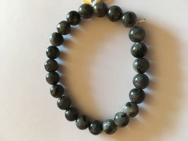 Obsidian Schneeflockenobsidian Kugel Armband 19 cm elastisch Stretchband - ohne Deko