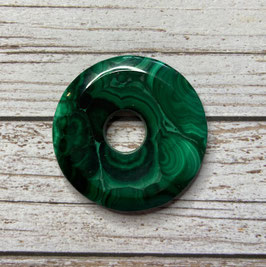 Malachit Donut 35 mm Durchmesser stabilisiert