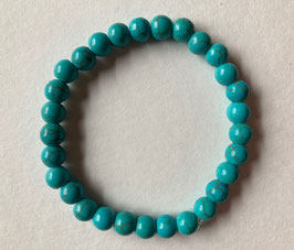 Howlith Kugelarmband 6 mm, 17 cm lang,  elastisch Stretchband - ohne Deko