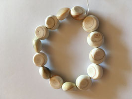 Muschel Shivas Auge, Armband, Perlen 13 mm Durchesser, elastisch Stretchband, 19 cm lang - ohne Deko
