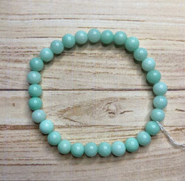 Jade hellgrün, 6 mm Perlen, Armband 19 cm lang, elastisch Stretchband - ohne Deko