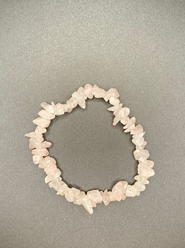 Rosenquarz  Splitterarmband, mittlere Splitter, 18 cm, elastisch Stretchband
