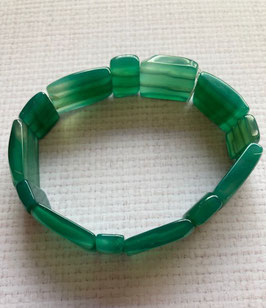 Jade dunkelgrün, Armband, Rechtecke 20 x 15 mm, Stäbchen 10 x 15 mm,   18 cm elastisch Stretchband