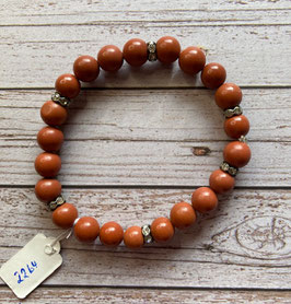 Jaspis rot mat,t Kugelarmband 8 mm, Länge 19 cm elastisch Stretchband - ohne Deko