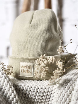 "seid lieb" Beanie sand