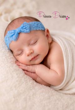 Baby Haarband Spitze zum Binden denim